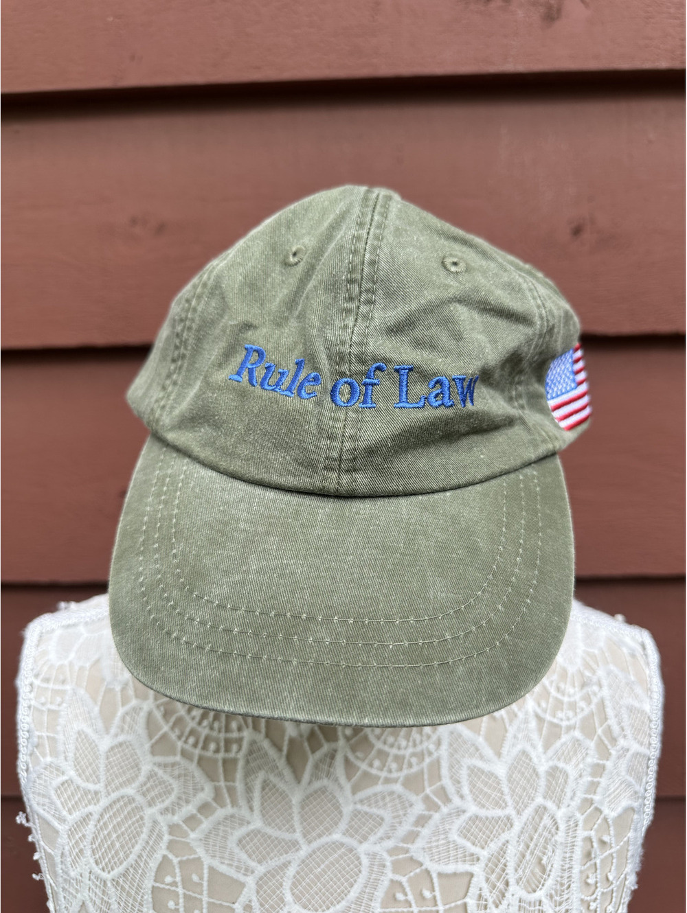 Adams Olive Green Rule of Law Embroidered Baseball‎ Cap